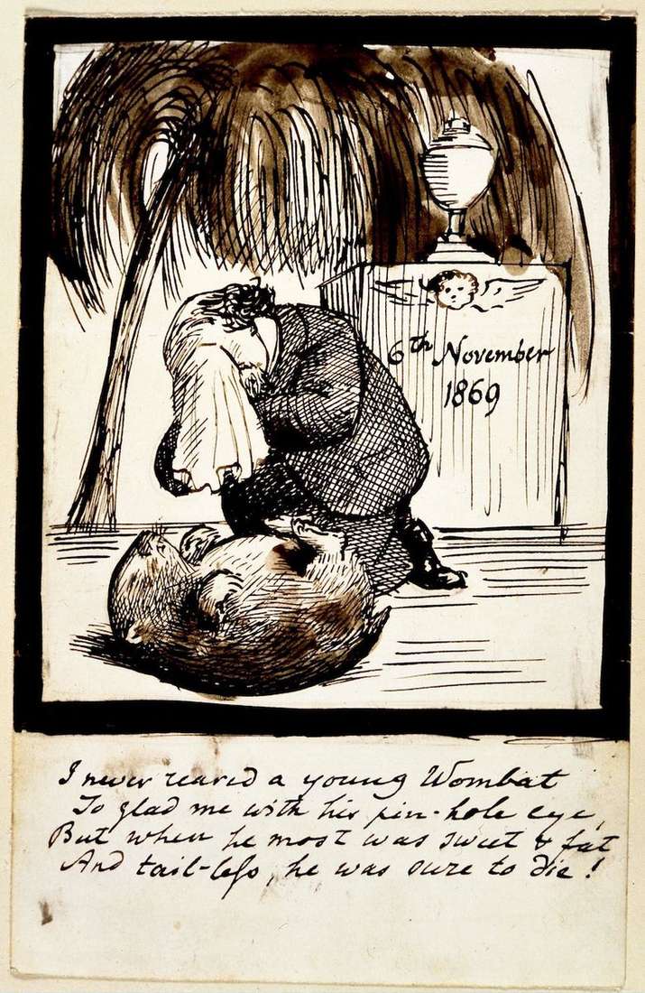 Autoportret artysty płaczącego przy grobie wombata   Dante Rossetti