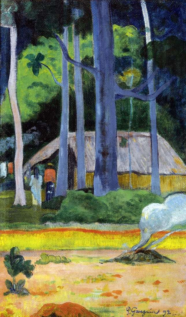Dom pod drzewami   Paul Gauguin