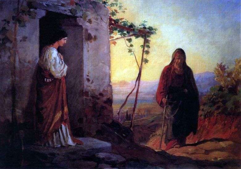 Maryja, siostra Łazarza, spotyka Jezusa Chrystusa, przychodząc do ich domu   Nikolai Ge