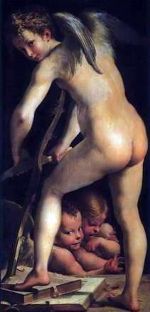 Łuk strugający Kupidyna   Francesco Parmigianino