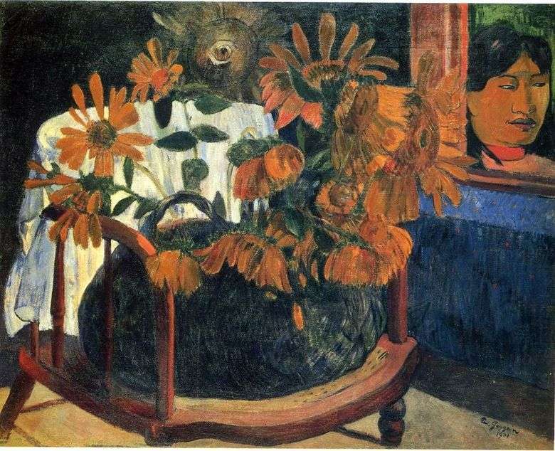 Martwa natura z słonecznikami na krześle   Paul Gauguin