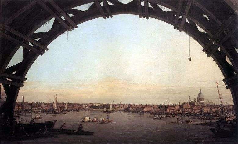 Widok Londyn przez łuku Westminister most   Antonio Canaletto