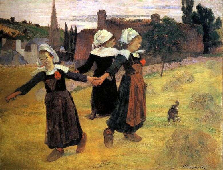 Okrągły taniec małych Bretończyków   Paula Gauguina