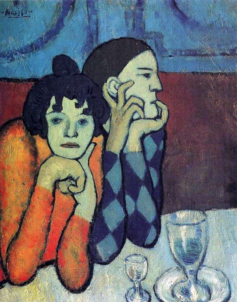 Harlequin i jego dziewczyna   Pablo Picasso