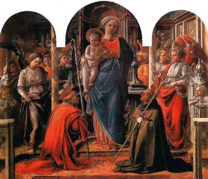 Madonna z Dzieciątkiem, w otoczeniu aniołów, ze Świętymi Frediano i Augustine   Filippo Lippi