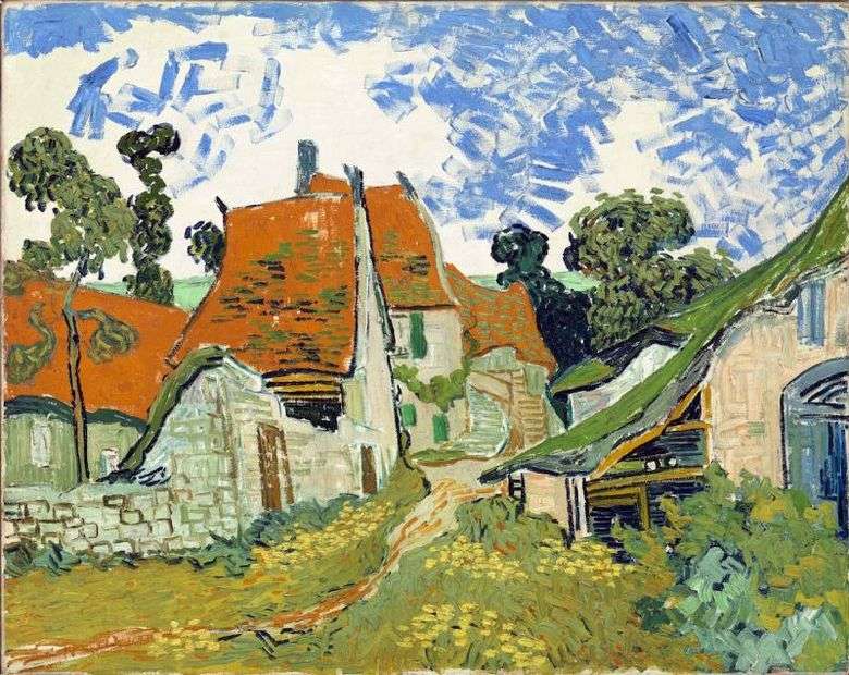 Village Street w Auvers   Vincent Van Gogh
