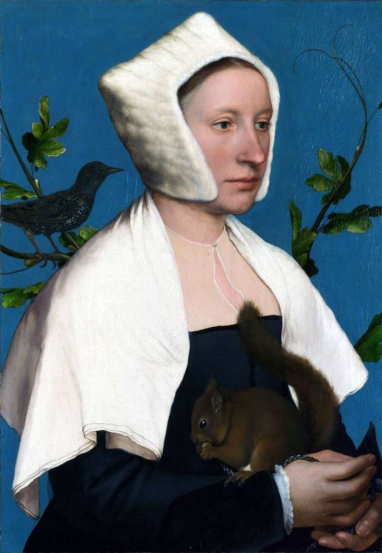 Portret damy z wiewiórką   Hans Holbein