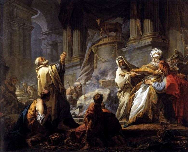 Jeroboam poświęca bożków   Jean Honore Fragonard