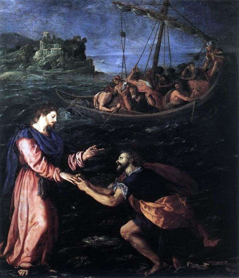 Święty Piotr idący po wodzie   Alessandro Allori