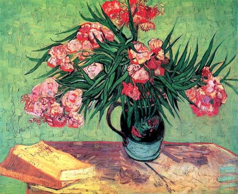 Martwa natura: waza z oleandrami i książkami   Vincent Van Gogh