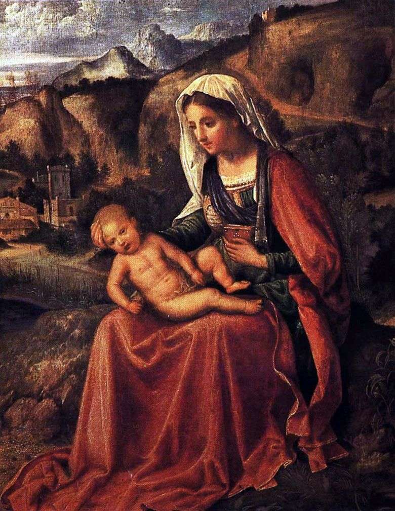 Madonna i dziecko w krajobrazie   Giorgione Barbarelli da Castelfranco