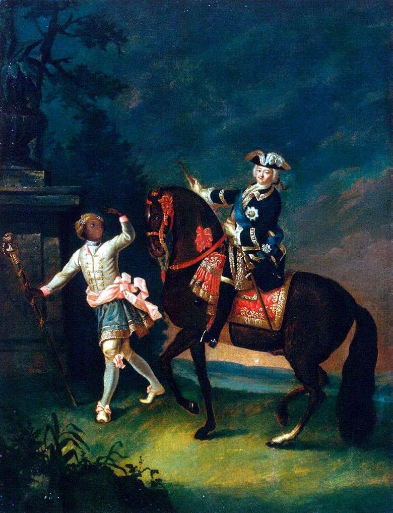 Portret konny Elżbiety Petrovny z arapchon   Georg Christopher Groot