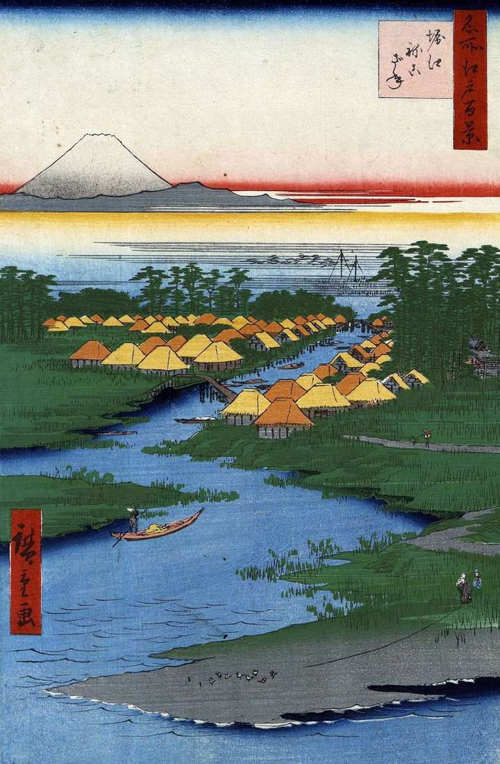 Horie i Nekozane   Utagawa Hiroshige