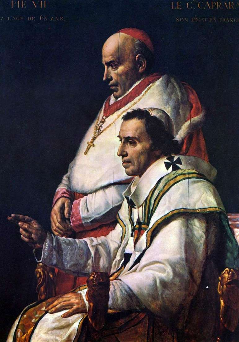 Papież Pius II i kardynał Caprara   Jacques Louis David