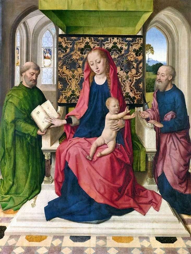 Madonna z Dzieciątkiem na tronie ze Świętymi Piotrem i Pawłem   Dirk Bouts