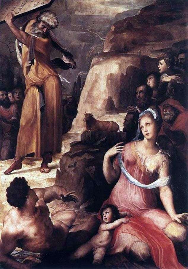 Mojżesz i złoty cielec   Domenico Bekafumi