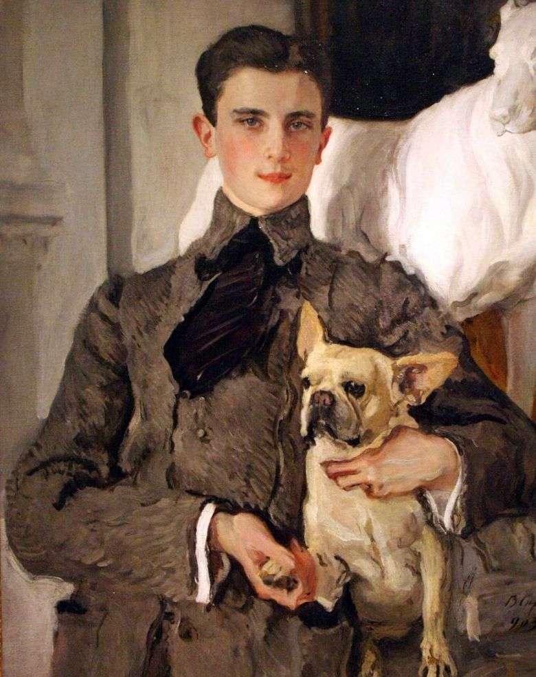 Portret hrabiego F. F. Sumarokova Elstona, późniejszego księcia Jusupowa, z psem   Valentinem Serovem