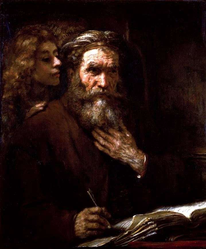 Ewangelista Matthew and Angel   Rembrandt Harmens Van Rhine
