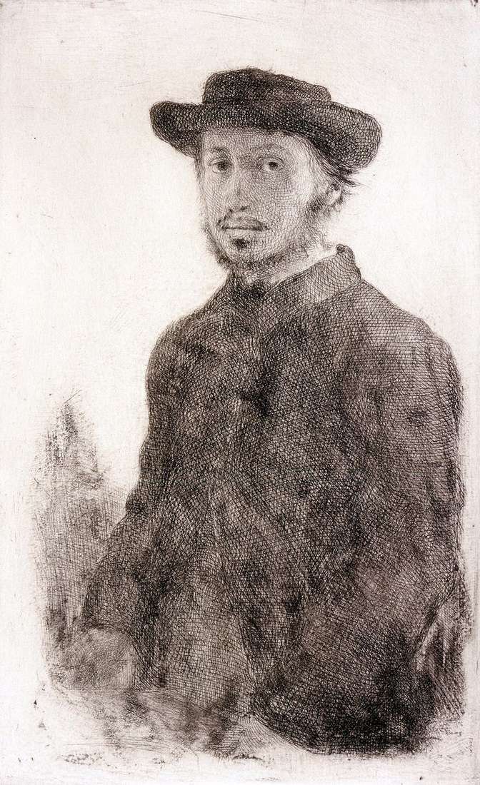 Autoportret. Grawerowanie   Edgar Degas