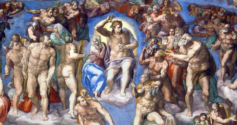 Obraz Chrystusa na fresku Sąd Ostateczny   Michelangelo Buonarroti
