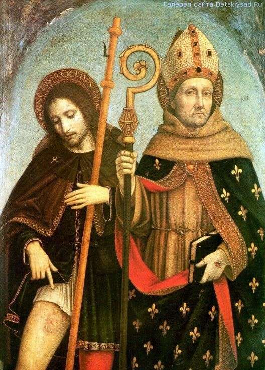 Saint Roch i Saint Louis of Toulouse   Ambrogio Borgognone