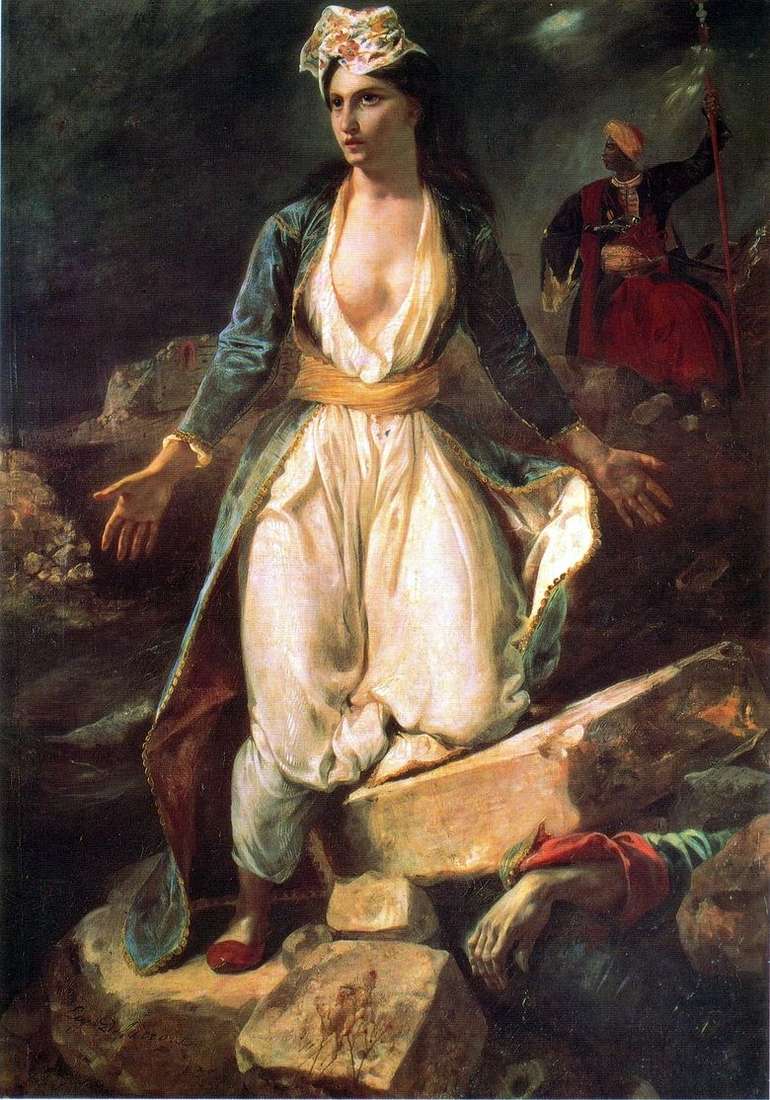 Grecja na ruinach Missolungi   Eugene Delacroix