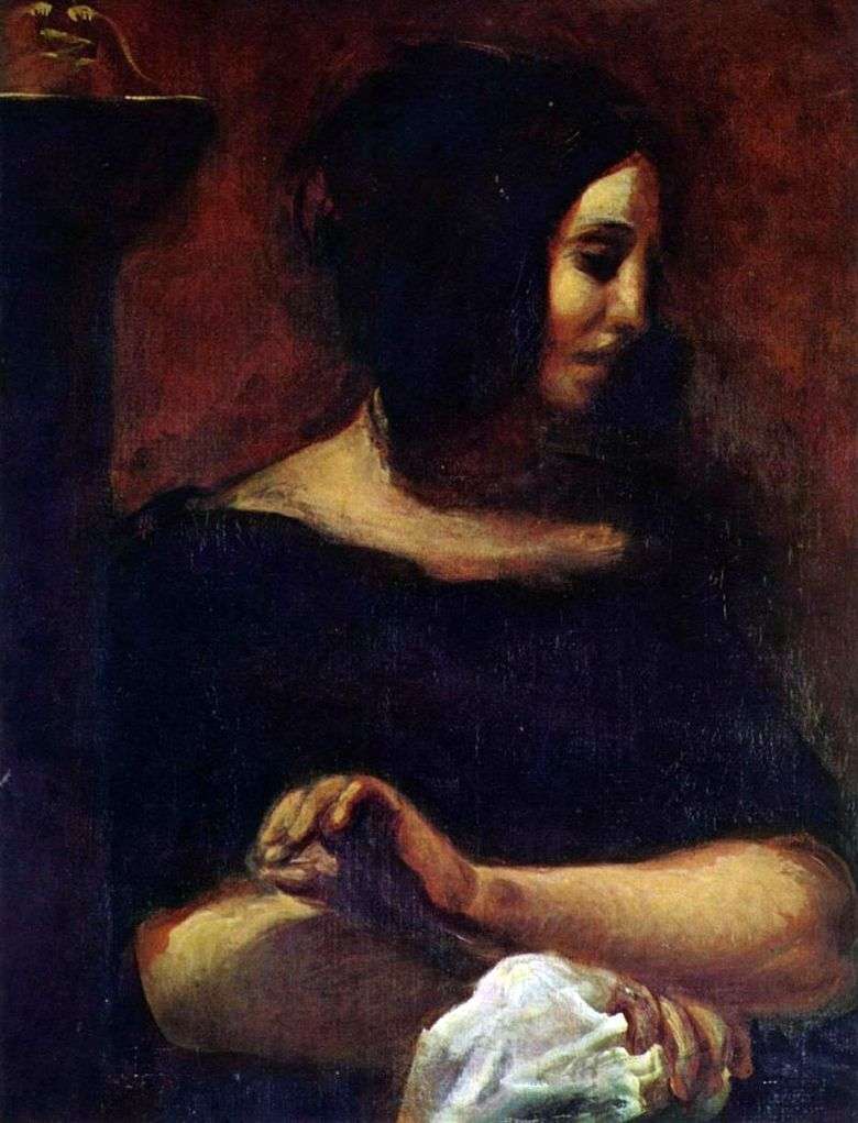 Portret George Sand   Eugene Delacroix