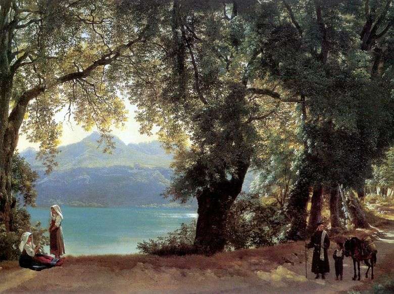 Widok na jezioro Nemi w pobliżu Rzymu   Sylvestre Shchedrin