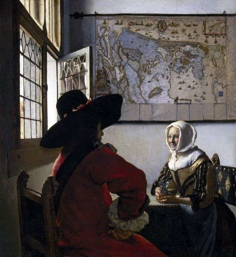 Oficer i śmiejąca się dziewczyna   Jan Vermeer
