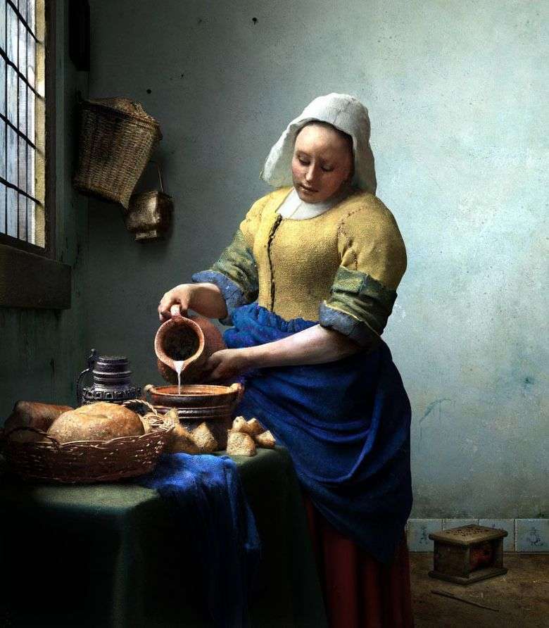 Pokojówka z dzbankiem mleka   Jan Vermeer