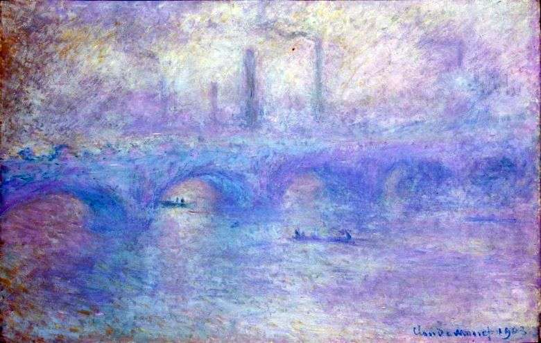 Most Waterloo. Efekt mgły   Claude Monet