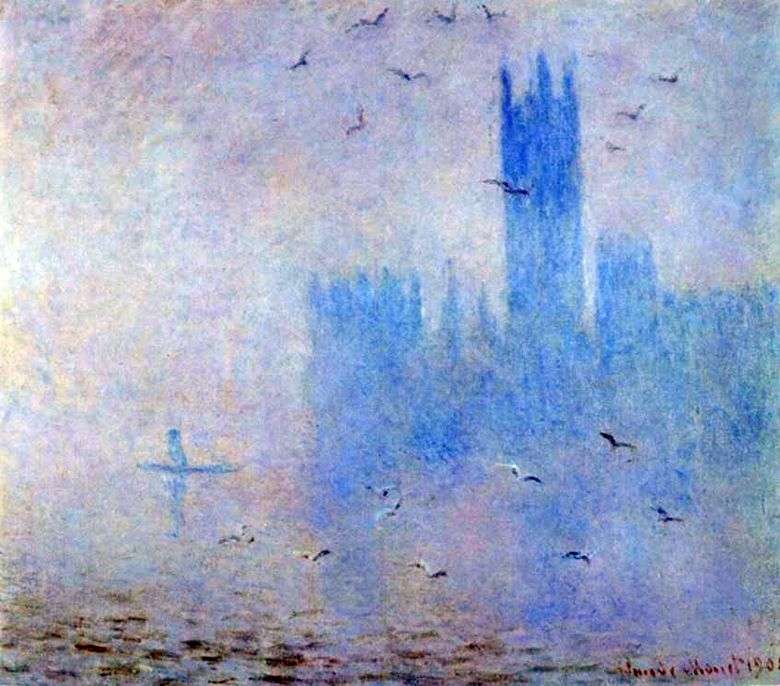 Parlament, liliowa mgła   Claude Monet