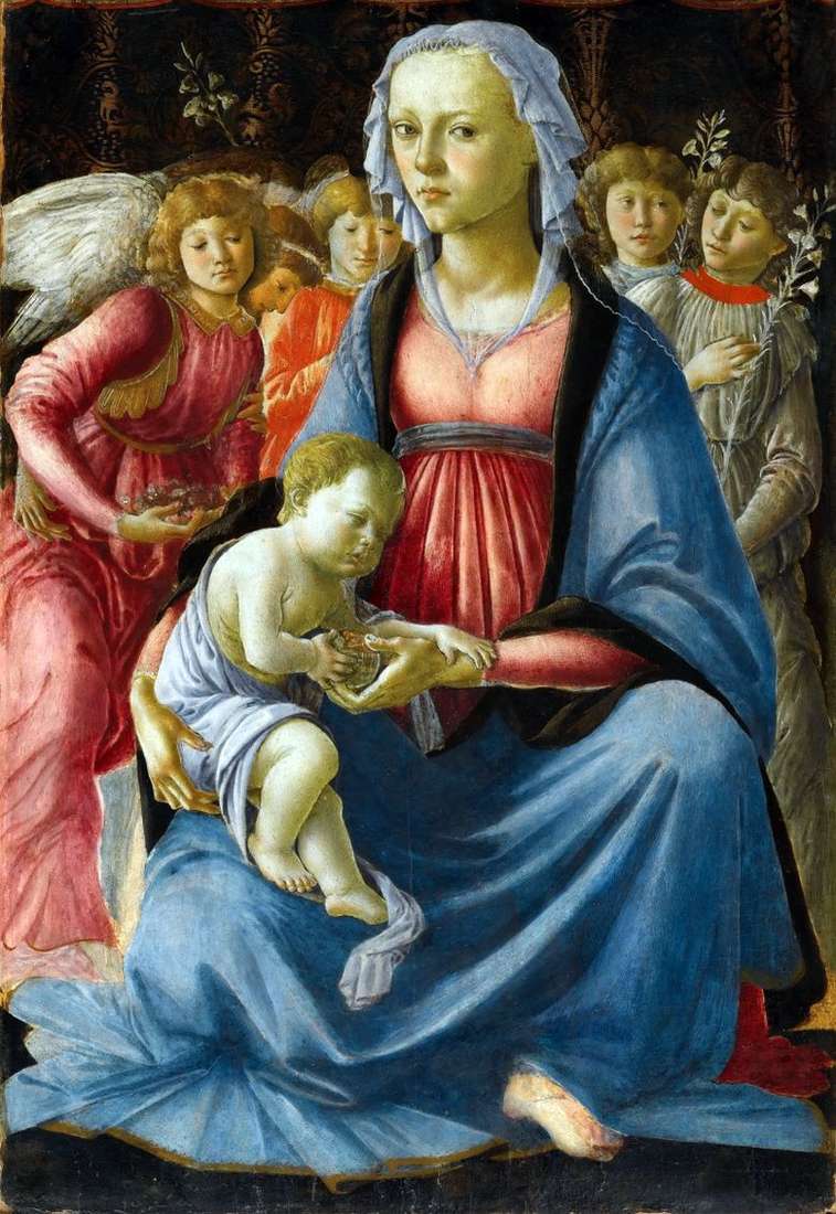 Madonna i dziecko z pięcioma aniołami   Sandro Botticelli