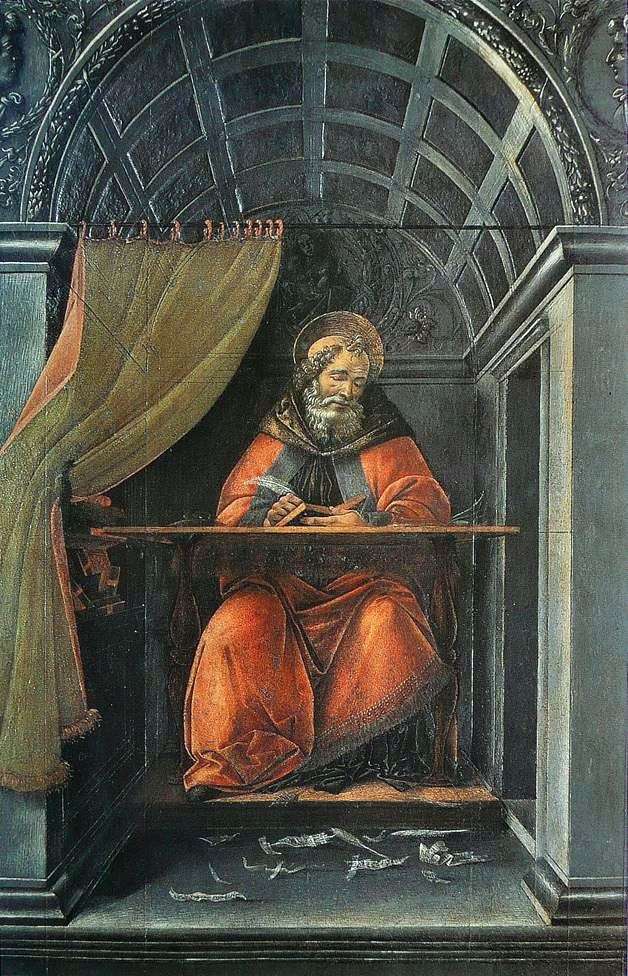 Święty Augustyn, pisząc w swojej celi   Sandro Botticelli