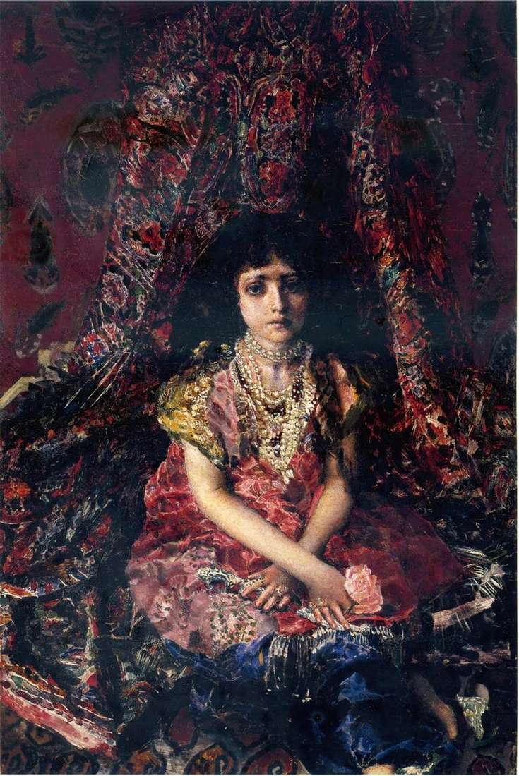 Dziewczyna na tle perskiego dywanu   Michaił Vrubel