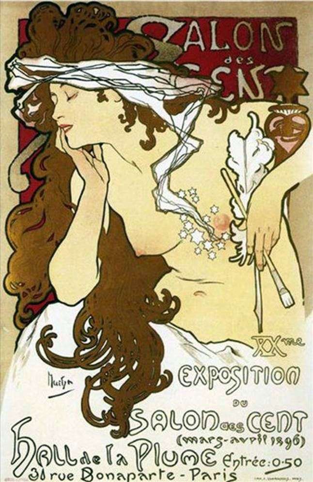 Plakat XX wystawa "Salon sto"   Alphonse Mucha